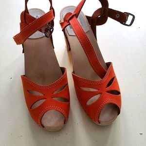 Maguba orange clog sandals